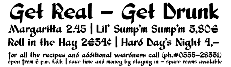 cocktail font preview